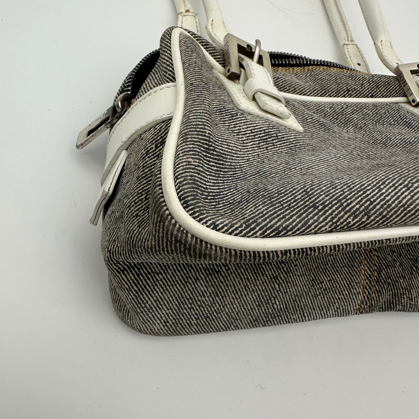 Fendi Denim Leather Shoulder Bag [Used]