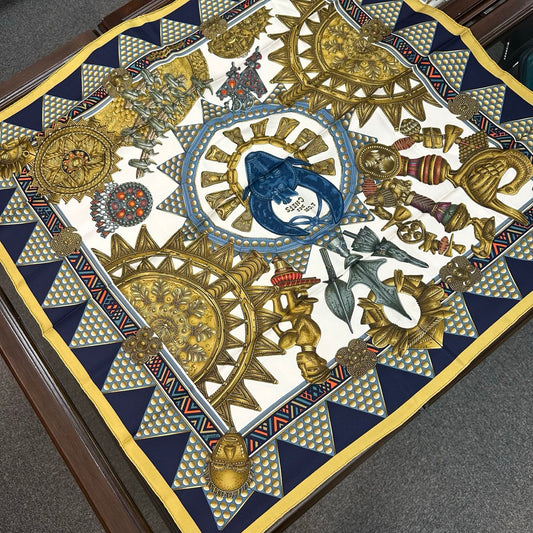 Hermès “L'Or des Chefs” Silk Scarf [Used]