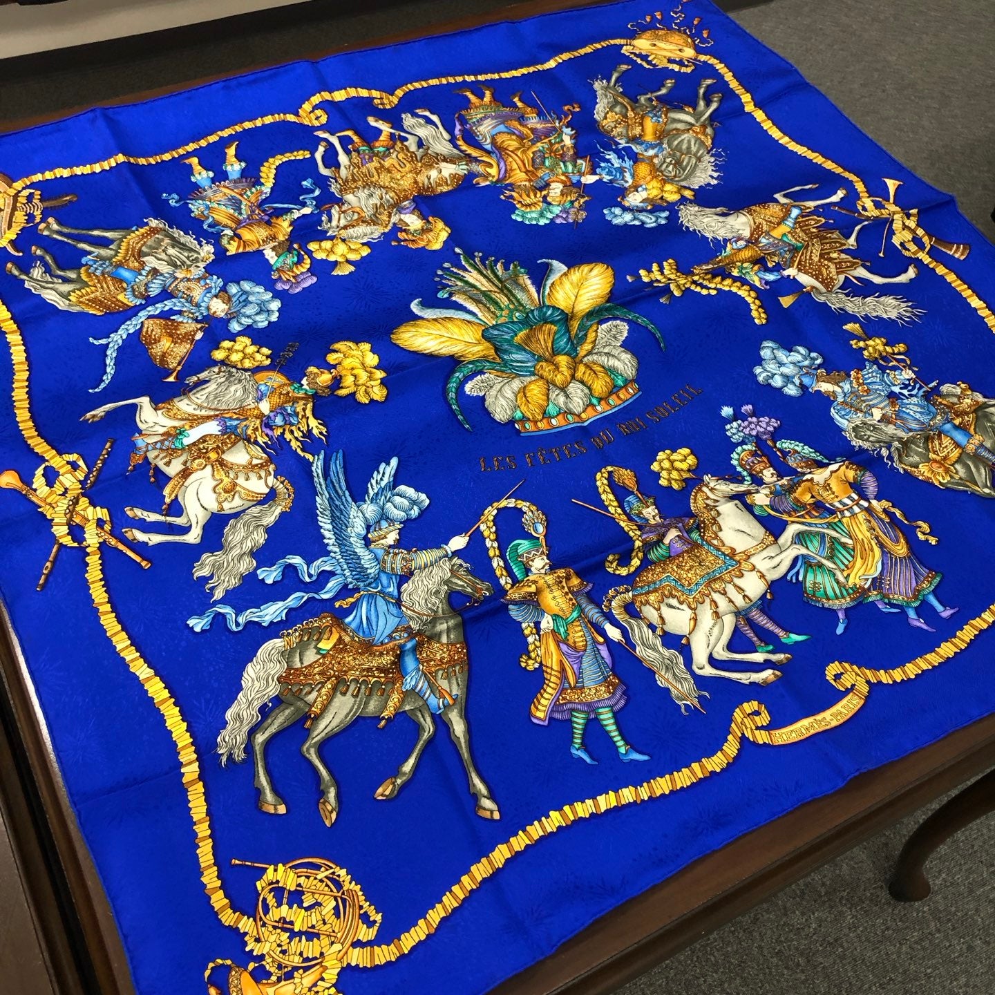 Hermès “Les Fêtes du Roi Soleil” Silk Scarf [Used]