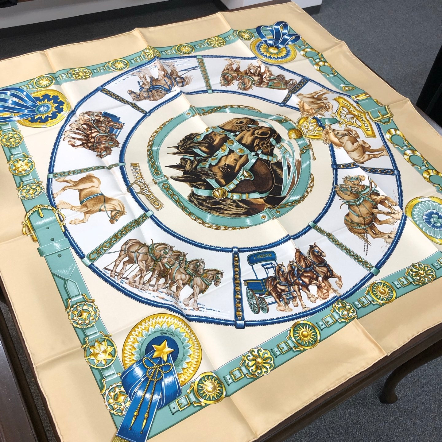 Hermès “Chevaux de Trait” Silk Scarf [Used]