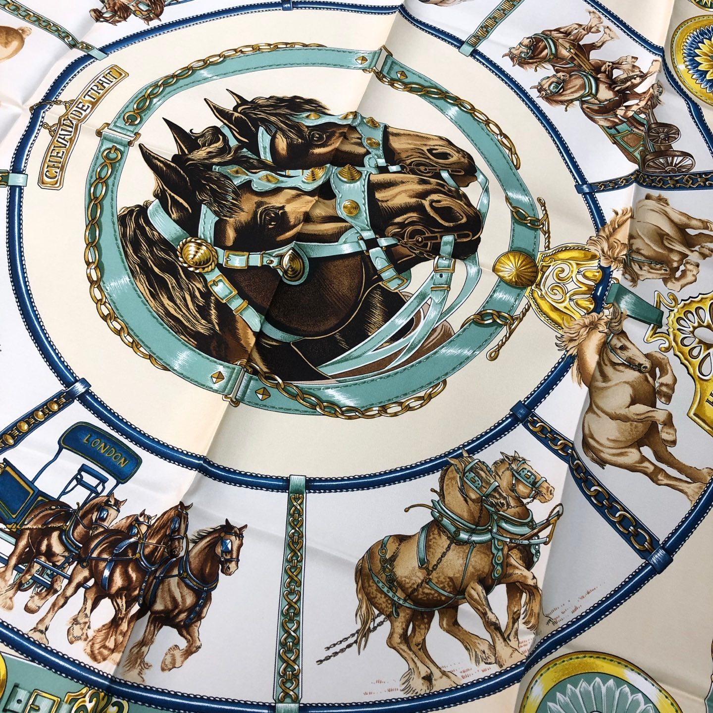 Hermès “Chevaux de Trait” Silk Scarf [Used]