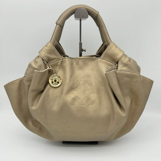 Loewe Aire Nappa Leather Champagne Gold Handbag [Used]