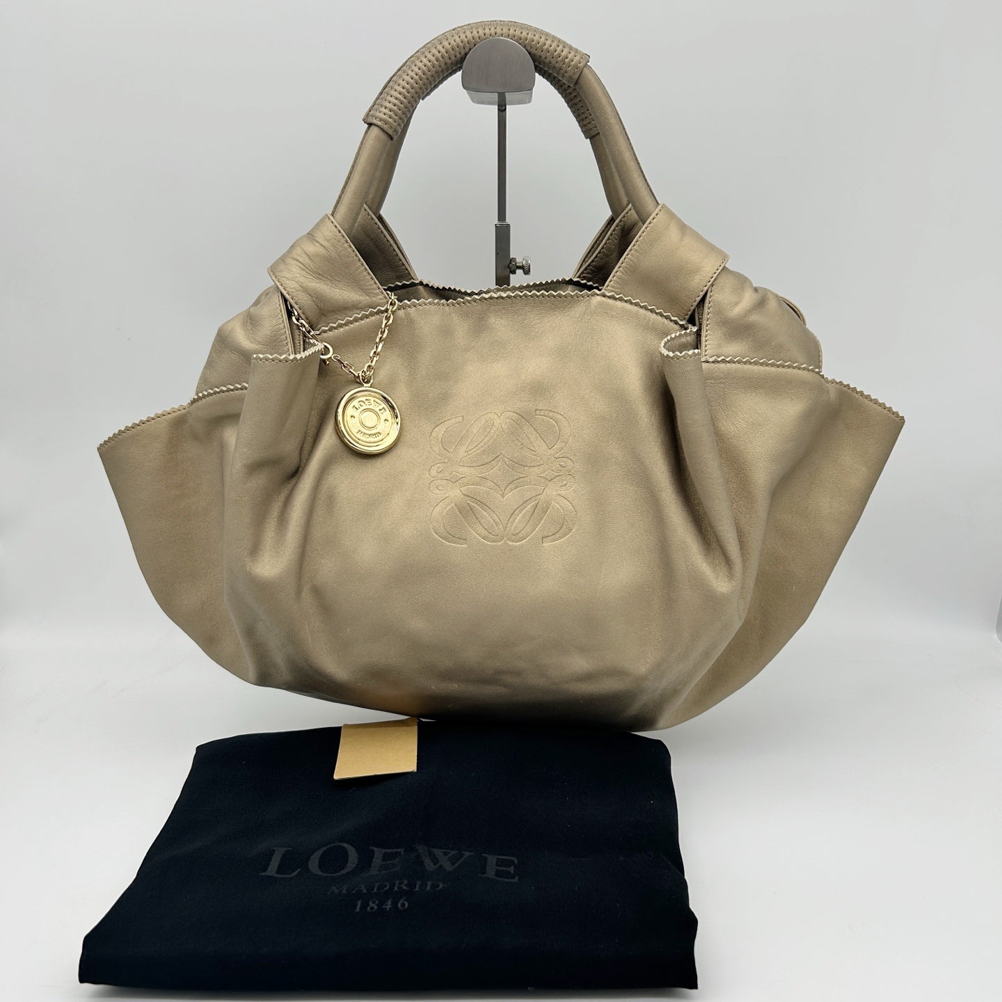 Loewe Aire Nappa Leather Champagne Gold Handbag [Used]
