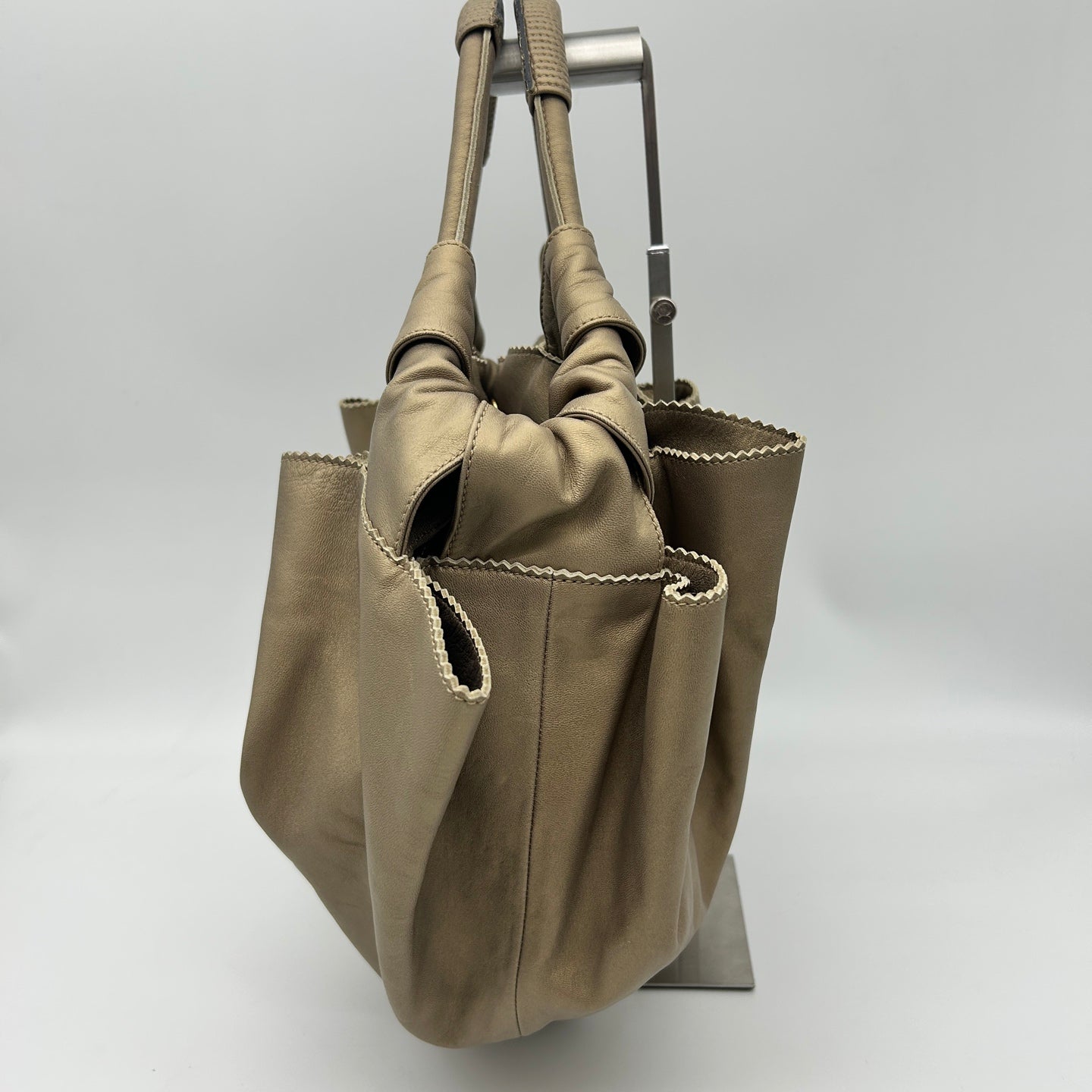 Loewe Aire Nappa Leather Champagne Gold Handbag [Used]