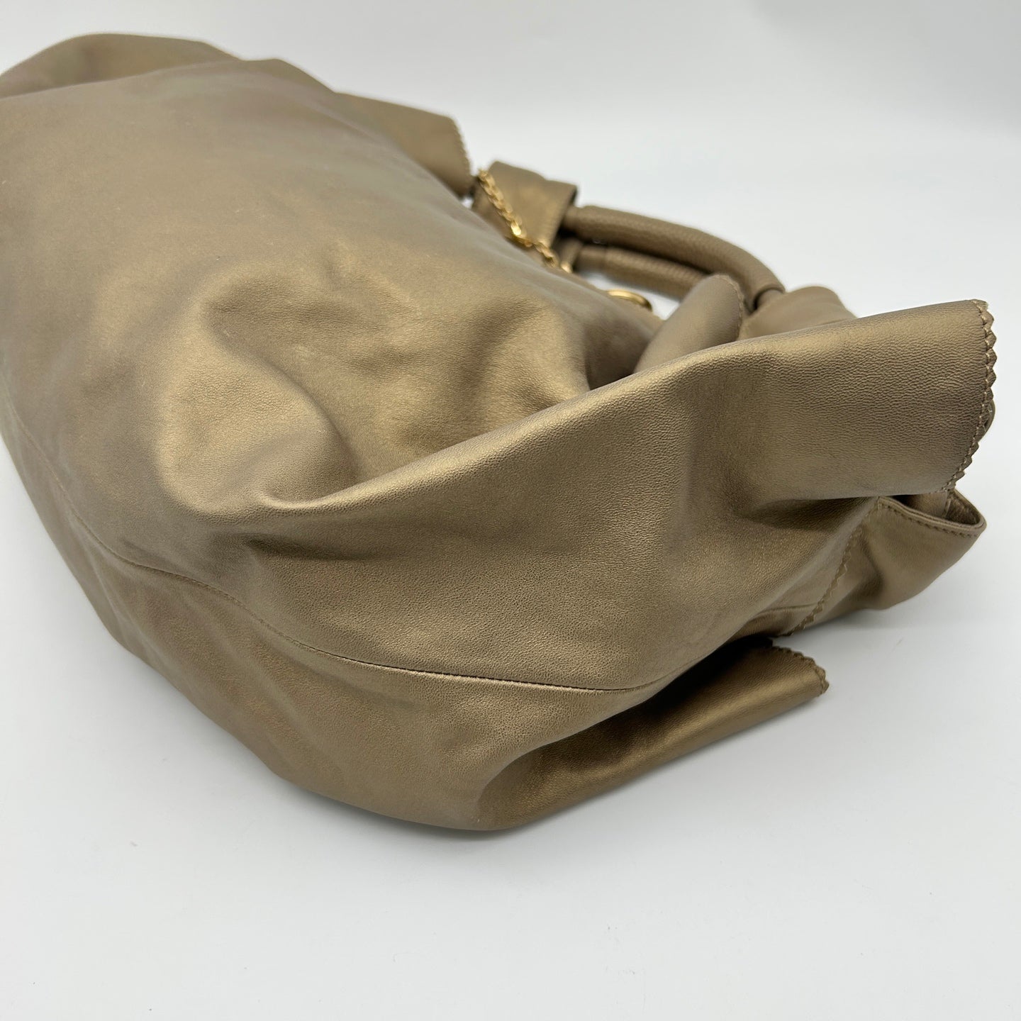 Loewe Aire Nappa Leather Champagne Gold Handbag [Used]