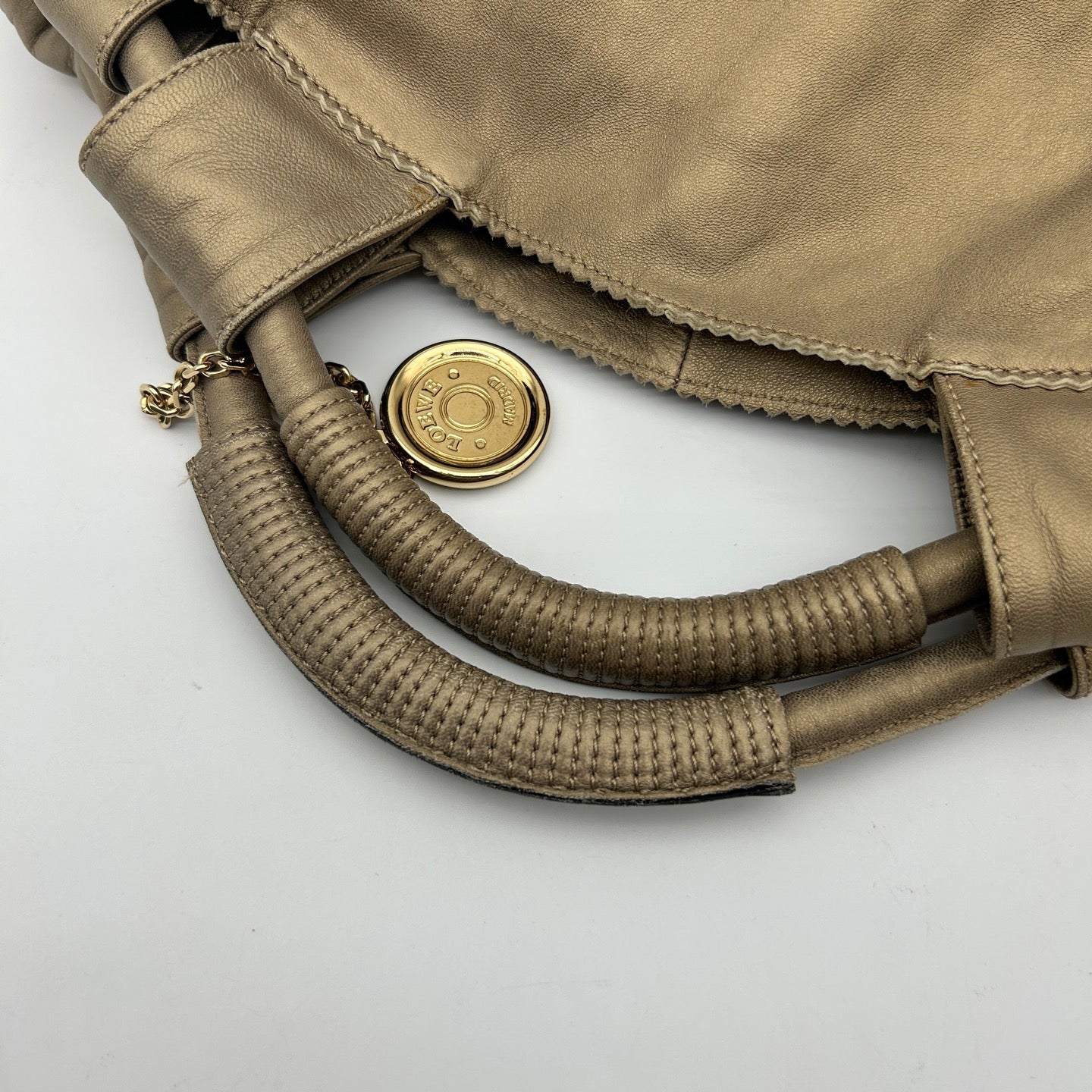 Loewe Aire Nappa Leather Champagne Gold Handbag [Used]