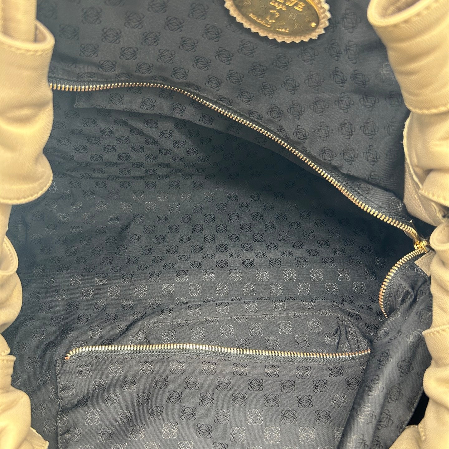 Loewe Aire Nappa Leather Champagne Gold Handbag [Used]