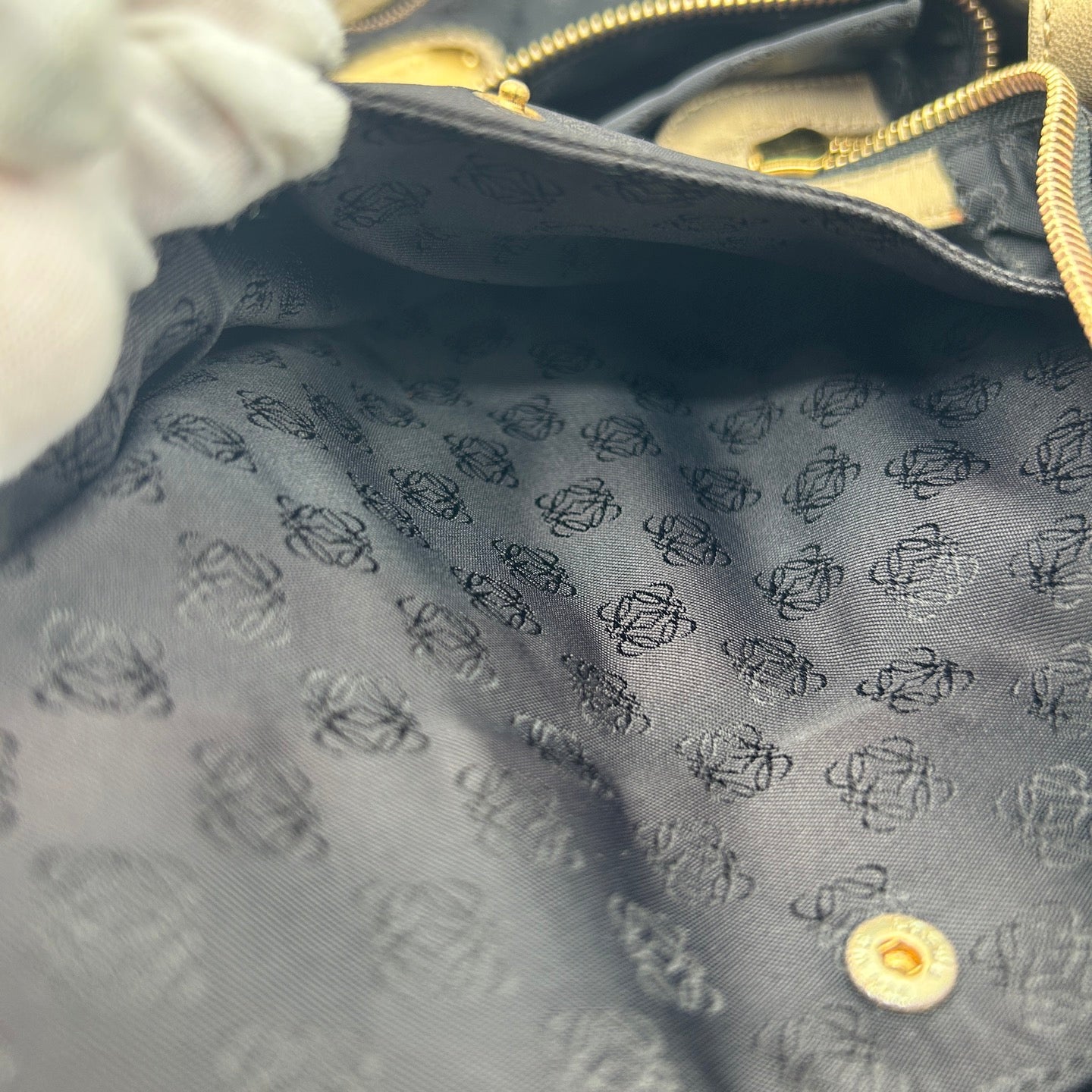 Loewe Aire Nappa Leather Champagne Gold Handbag [Used]