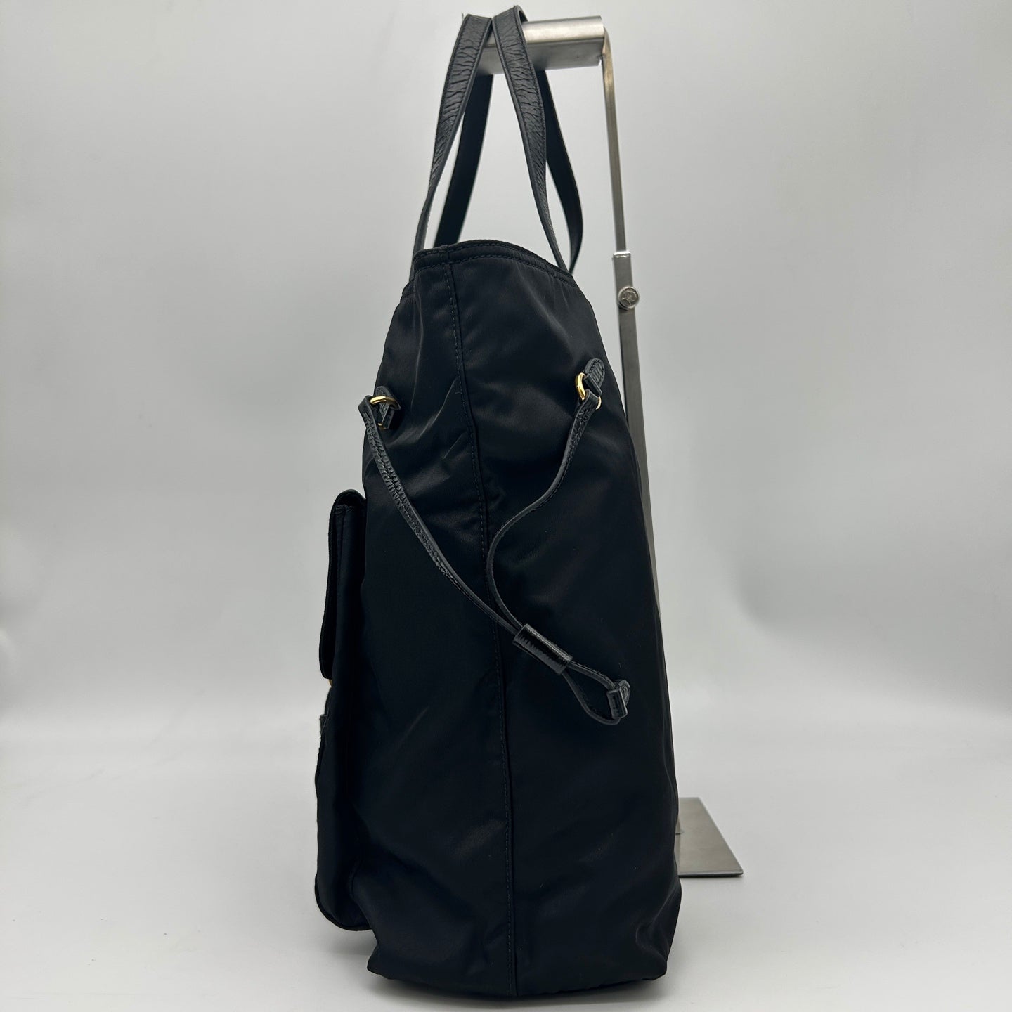 Prada Black Nylon Pocket Tote Handbag [Used]