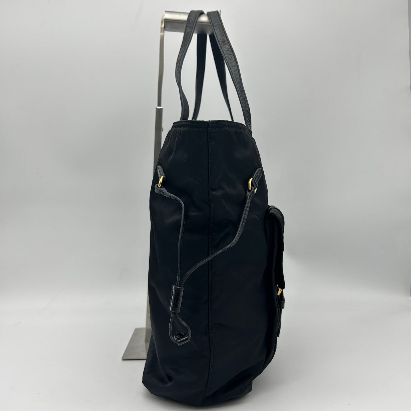 Prada Black Nylon Pocket Tote Handbag [Used]