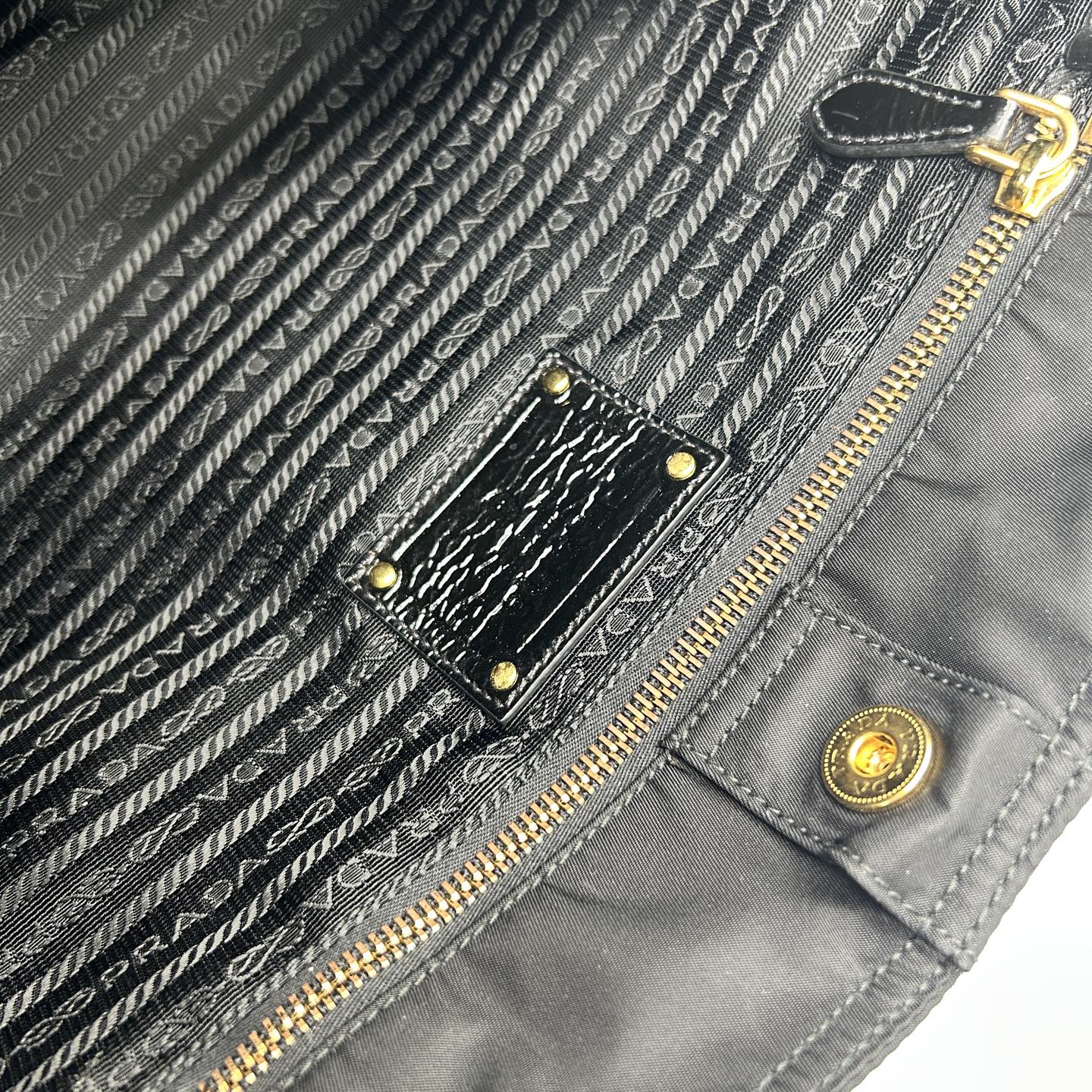 Prada Black Nylon Pocket Tote Handbag [Used]