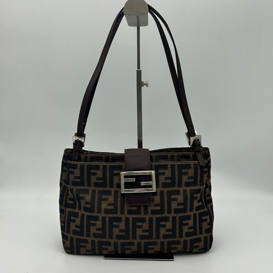 Fendi Brown Zucca Canvas Shoulder Tote Bag [Used]