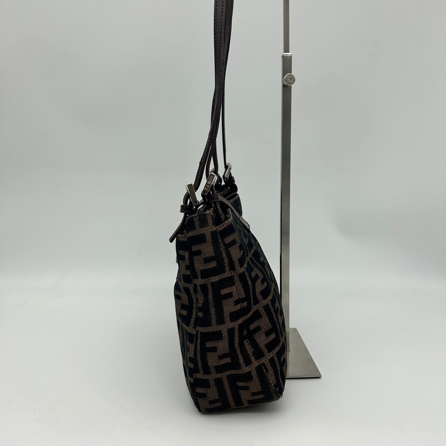 Fendi Brown Zucca Canvas Shoulder Tote Bag [Used]