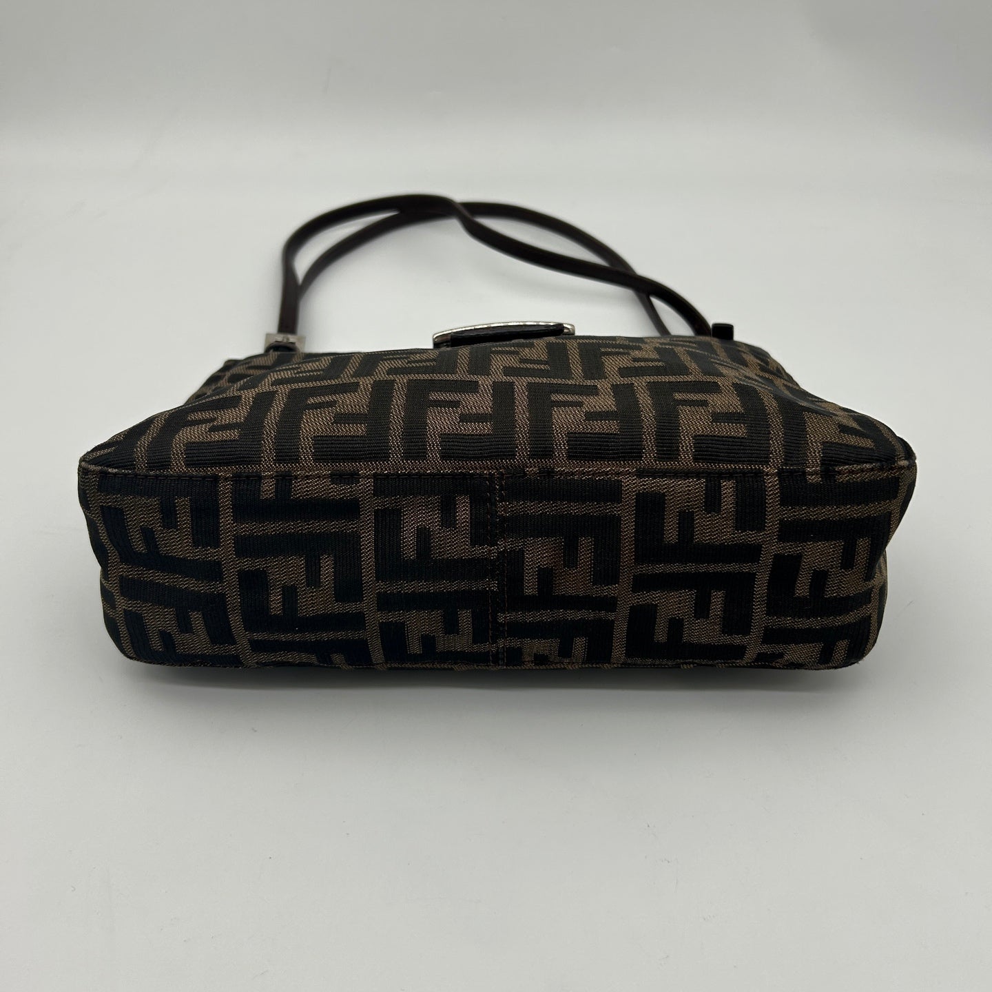 Fendi Brown Zucca Canvas Shoulder Tote Bag [Used]