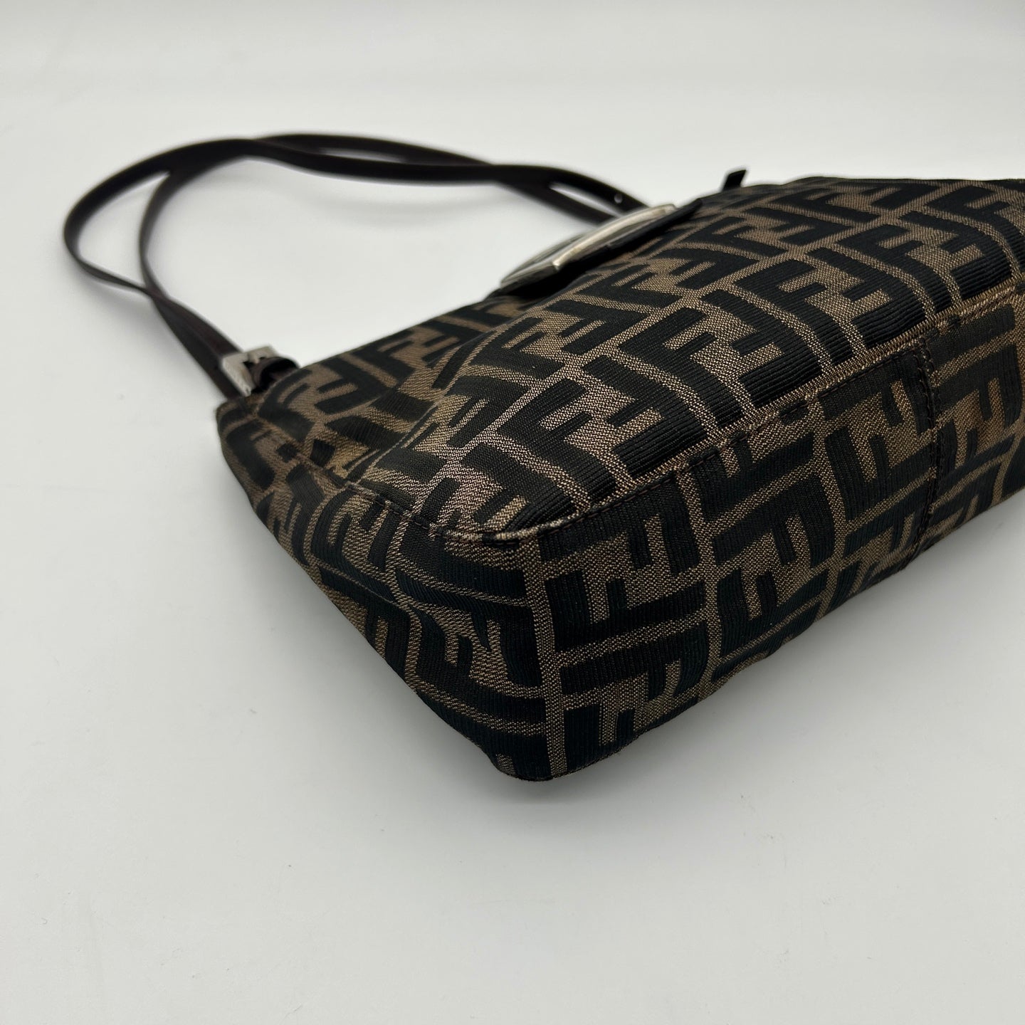 Fendi Brown Zucca Canvas Shoulder Tote Bag [Used]