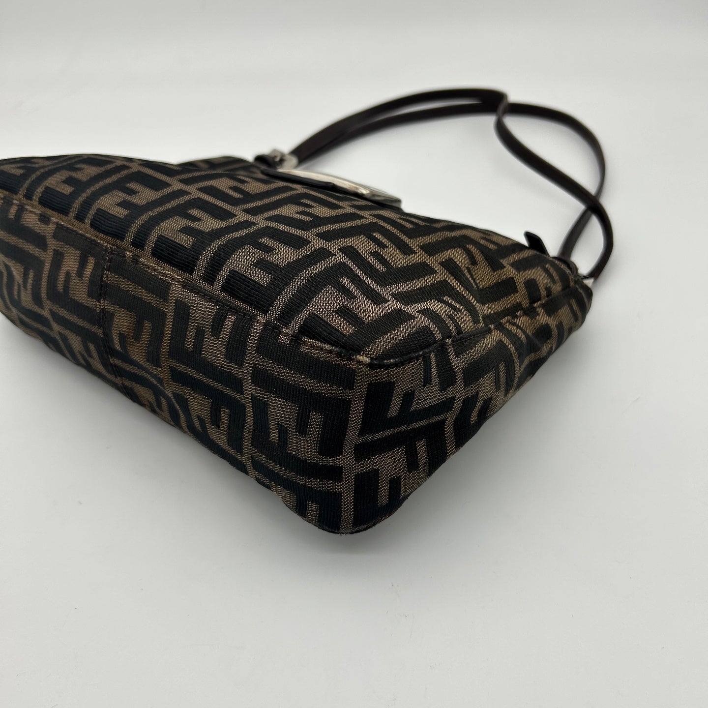 Fendi Brown Zucca Canvas Shoulder Tote Bag [Used]