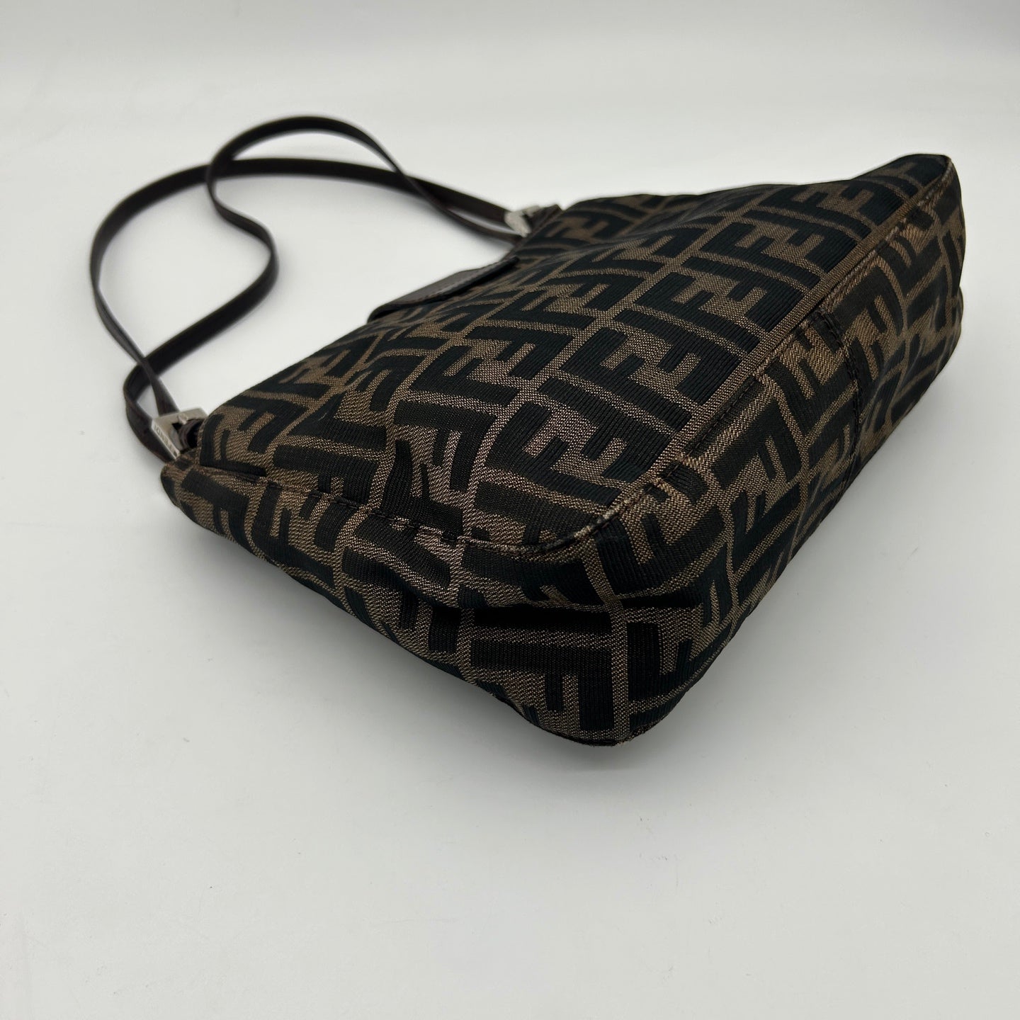 Fendi Brown Zucca Canvas Shoulder Tote Bag [Used]