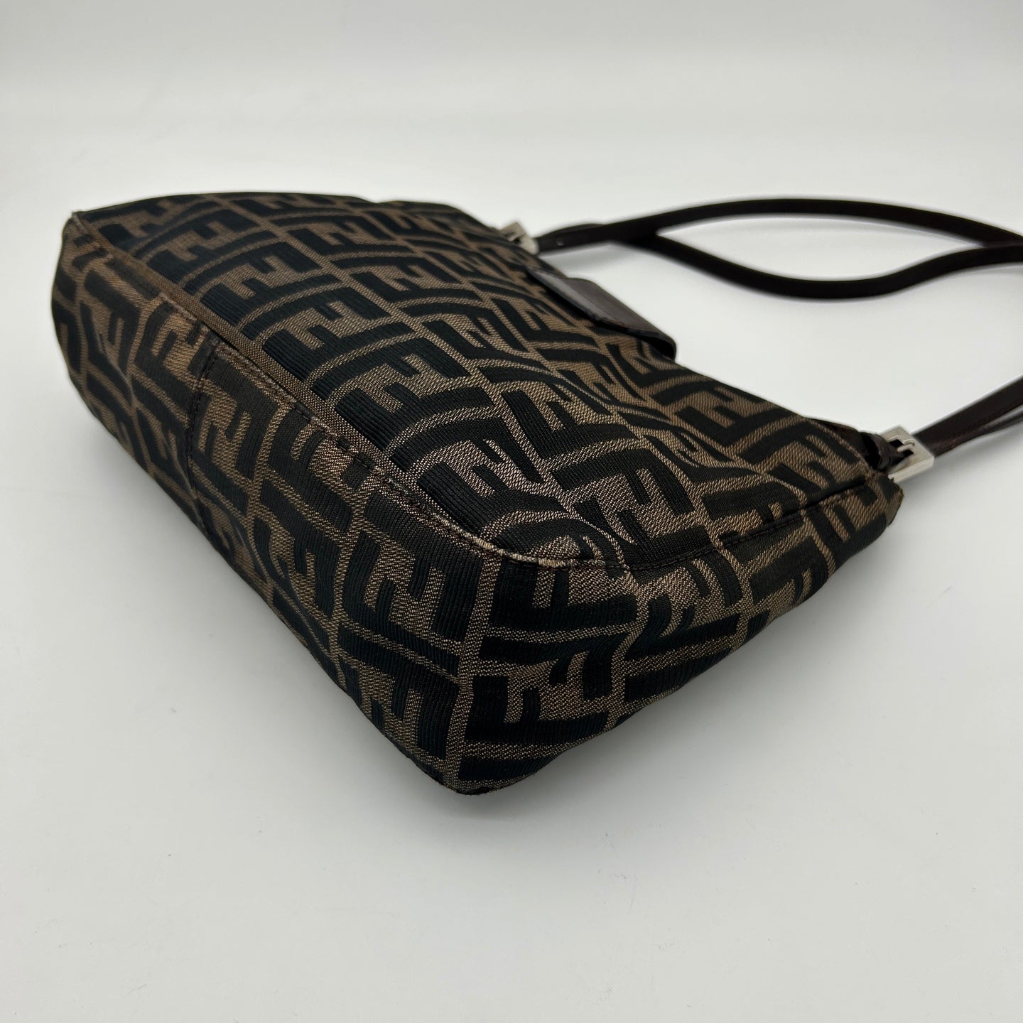 Fendi Brown Zucca Canvas Shoulder Tote Bag [Used]