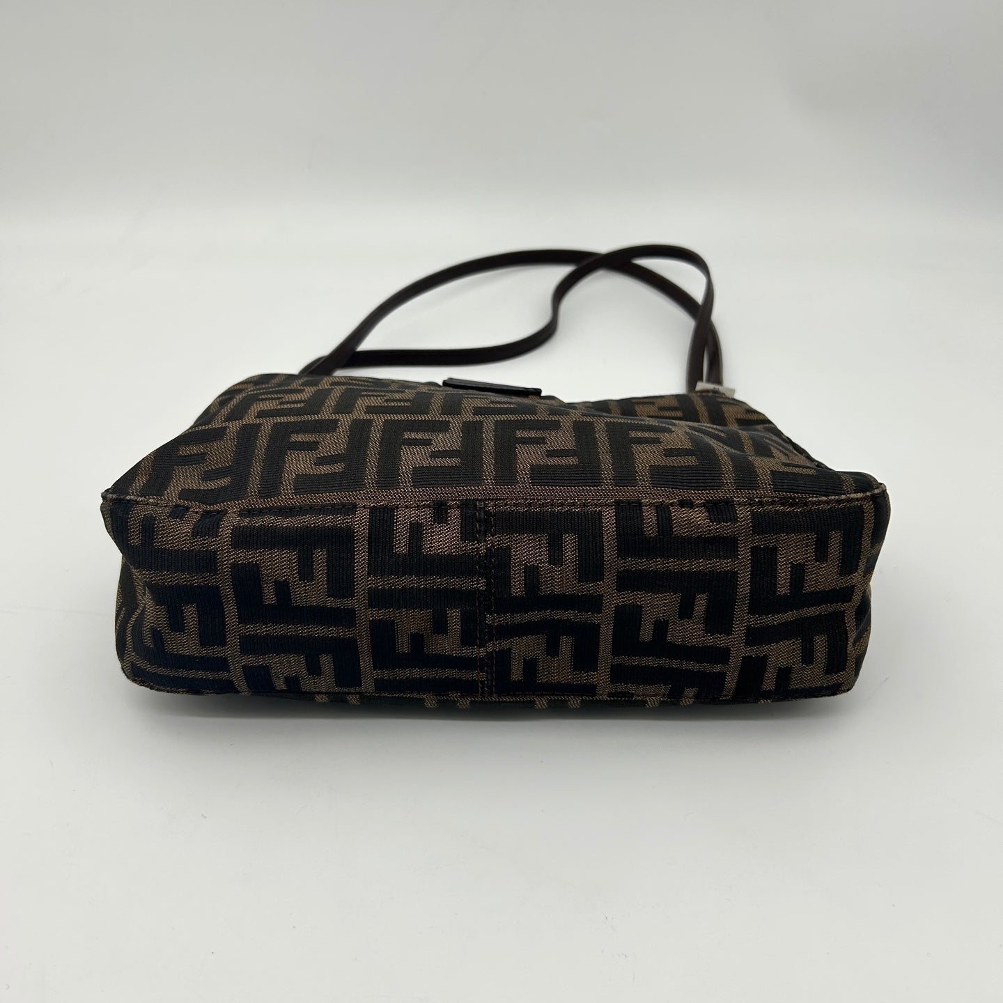 Fendi Brown Zucca Canvas Shoulder Tote Bag [Used]