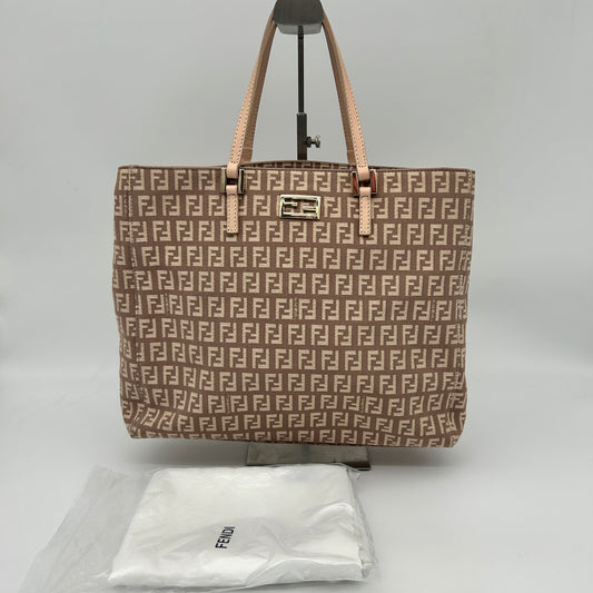 Fendi Pink Zucca Canvas Tote Bag [Used]