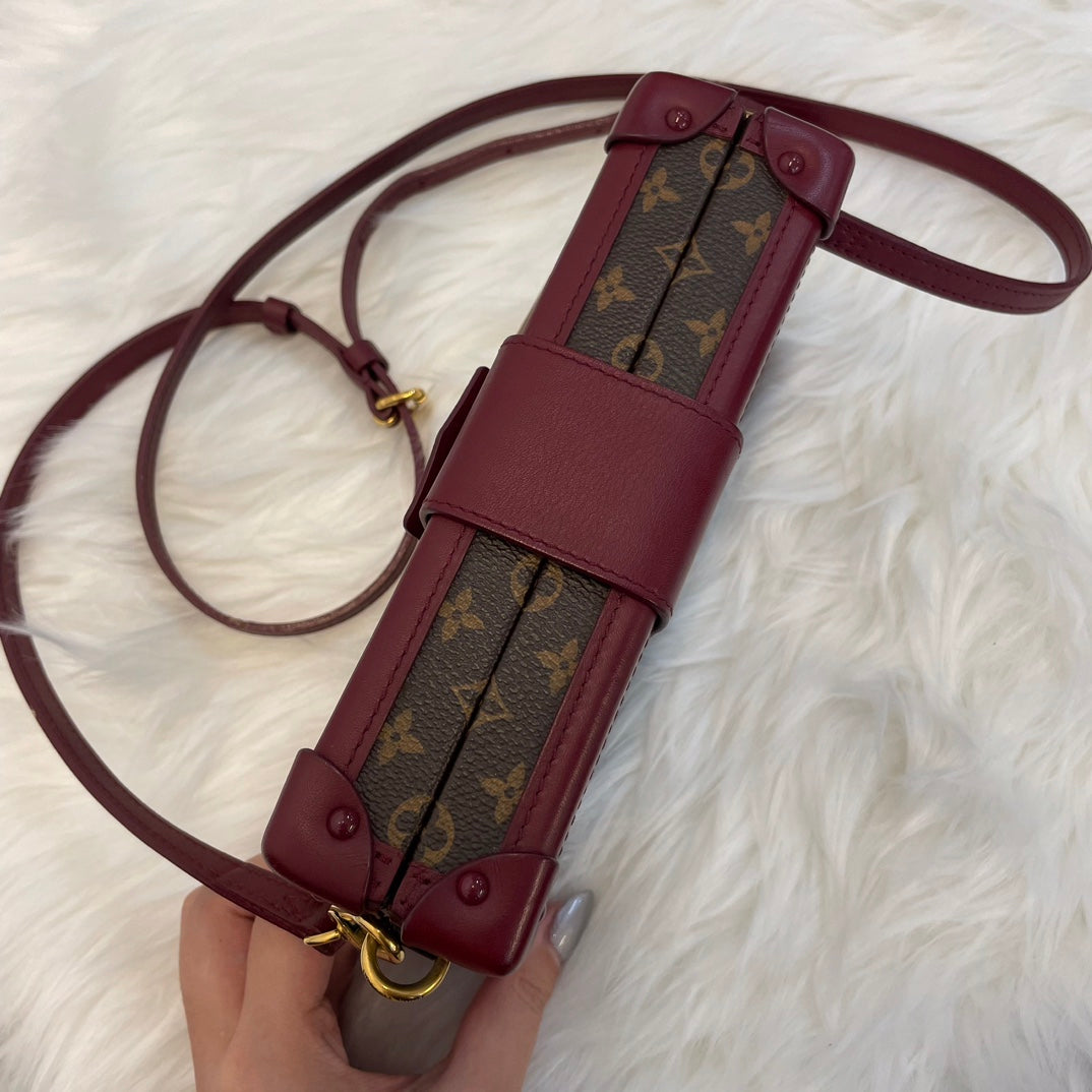 Louis Vuitton Petite Malle Burgundy Monogram Crayon Shinchan Limited Edition Box Bag 18 cm [Used]