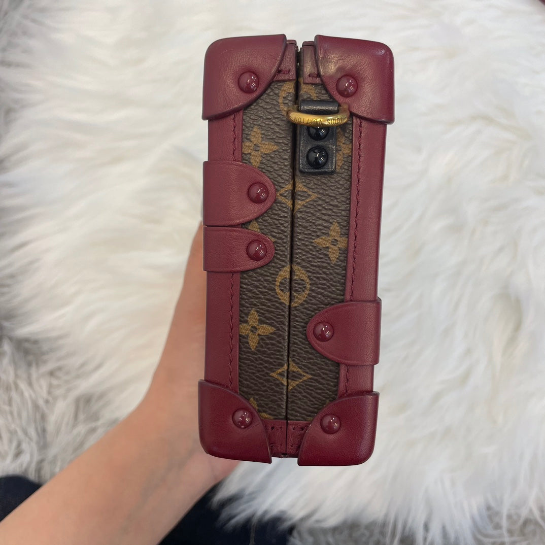 Louis Vuitton Petite Malle Burgundy Monogram Crayon Shinchan Limited Edition Box Bag 18 cm [Used]