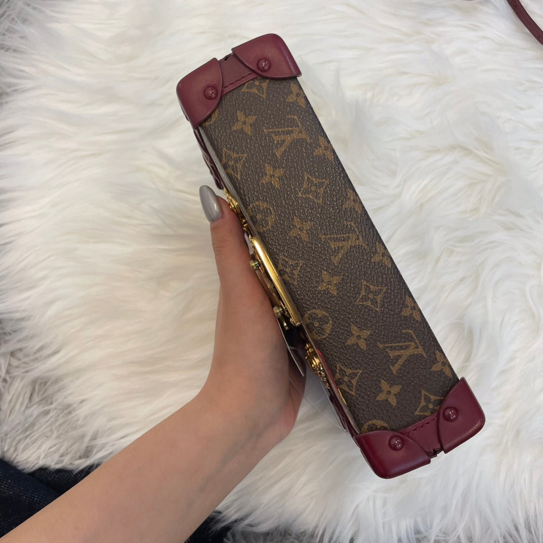 Louis Vuitton Petite Malle Burgundy Monogram Crayon Shinchan Limited Edition Box Bag 18 cm [Used]