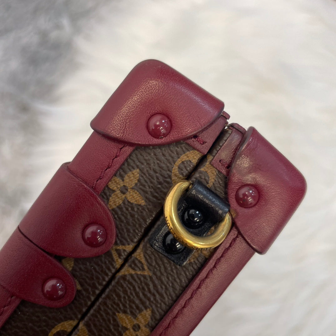 Louis Vuitton Petite Malle Burgundy Monogram Crayon Shinchan Limited Edition Box Bag 18 cm [Used]