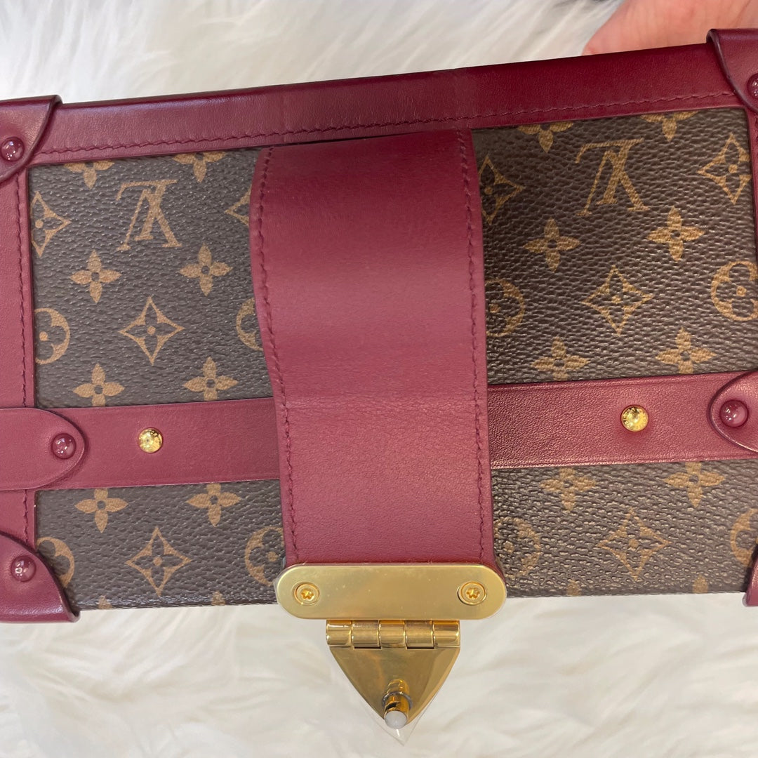 Louis Vuitton Petite Malle Burgundy Monogram Crayon Shinchan Limited Edition Box Bag 18 cm [Used]