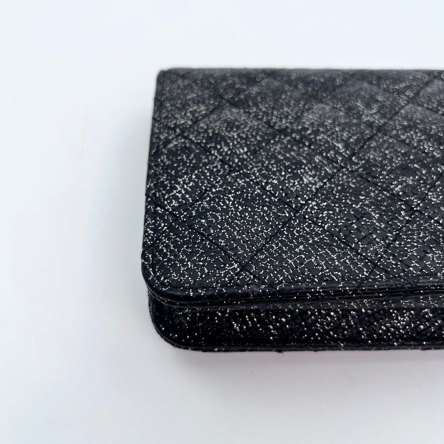 Chanel WOC Black Caviar Leather Glitter CC Chain Wallet  [Used]