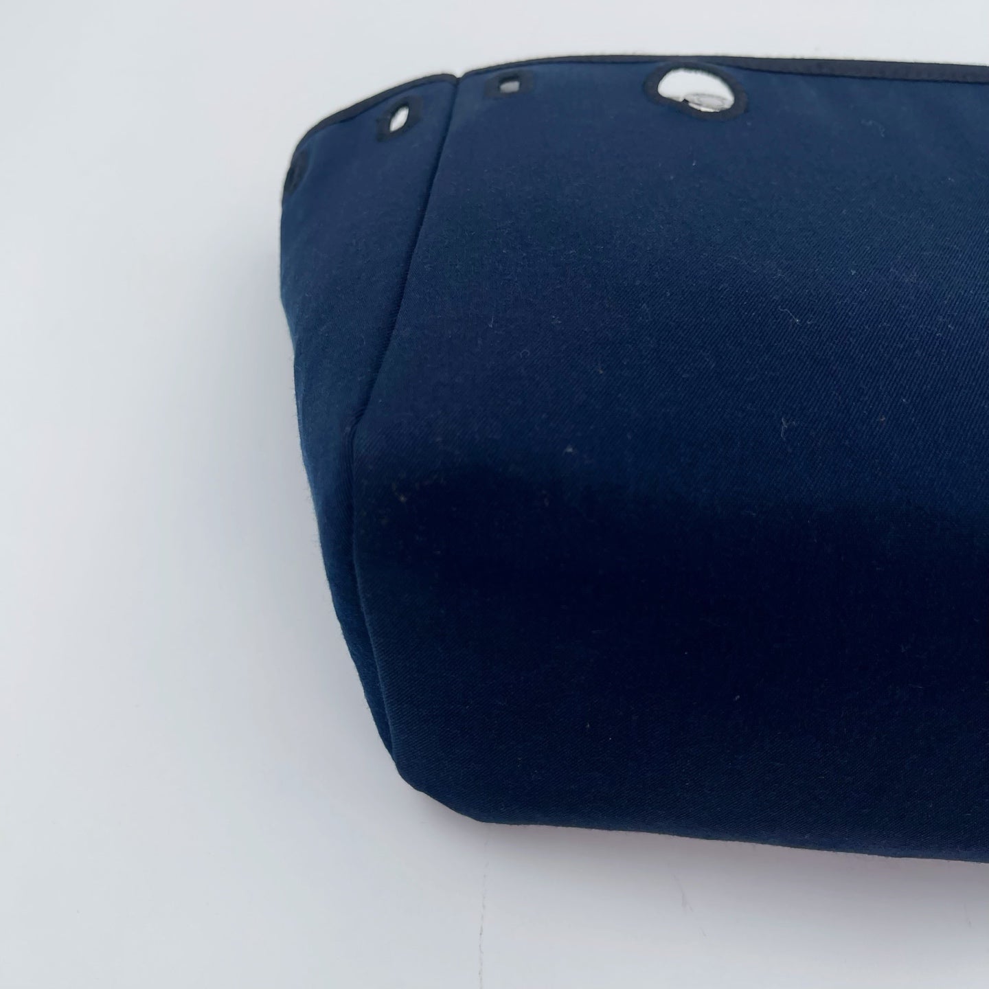 Hermès Herbag Cabas Black / Dark Blue Canvas × Leather Tote Bag Palladium  [Used]