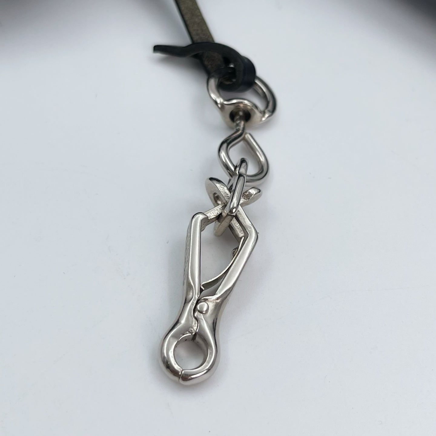 Hermès Herbag Cabas Black / Dark Blue Canvas × Leather Tote Bag Palladium  [Used]