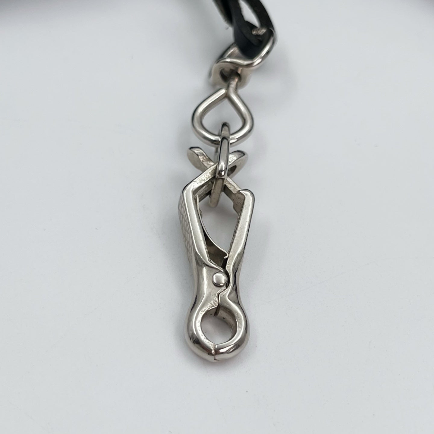 Hermès Herbag Cabas Black / Dark Blue Canvas × Leather Tote Bag Palladium  [Used]