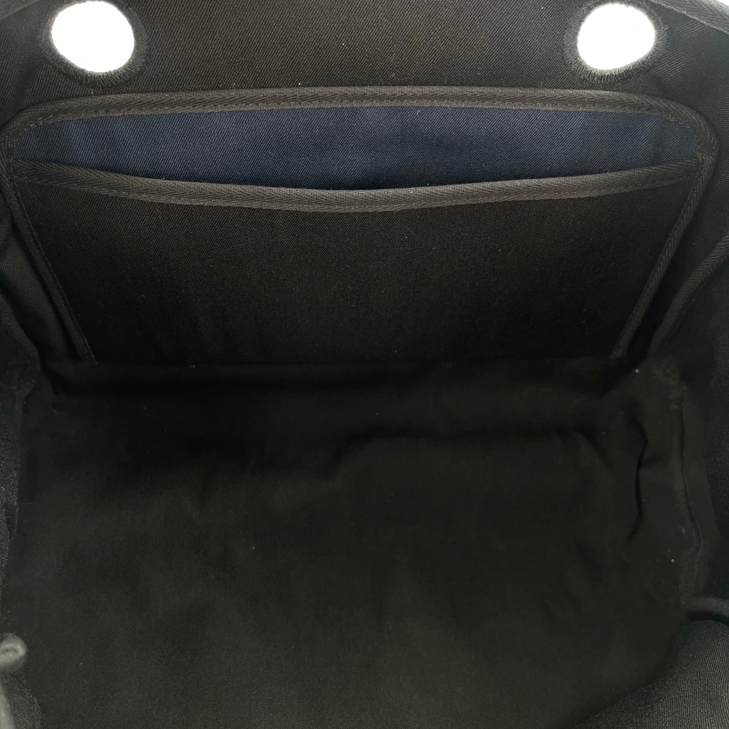 Hermès Herbag Cabas Black / Dark Blue Canvas × Leather Tote Bag Palladium  [Used]