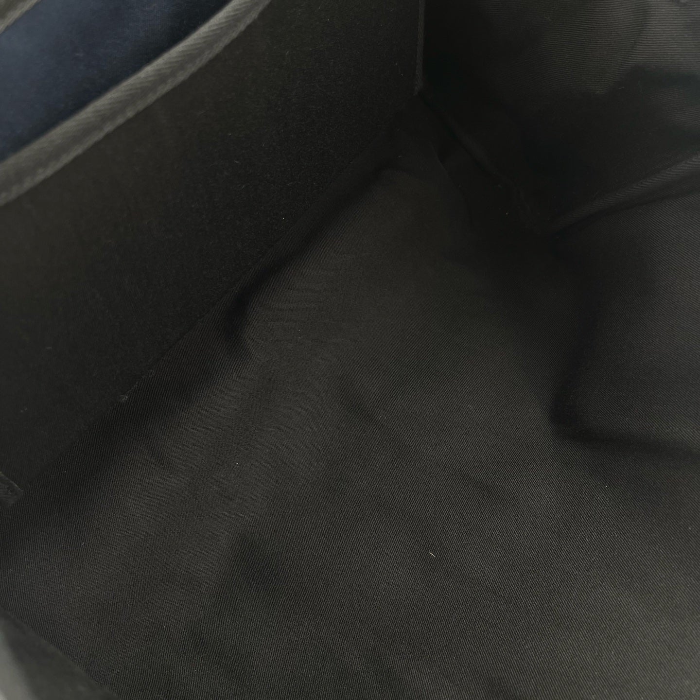 Hermès Herbag Cabas Black / Dark Blue Canvas × Leather Tote Bag Palladium  [Used]