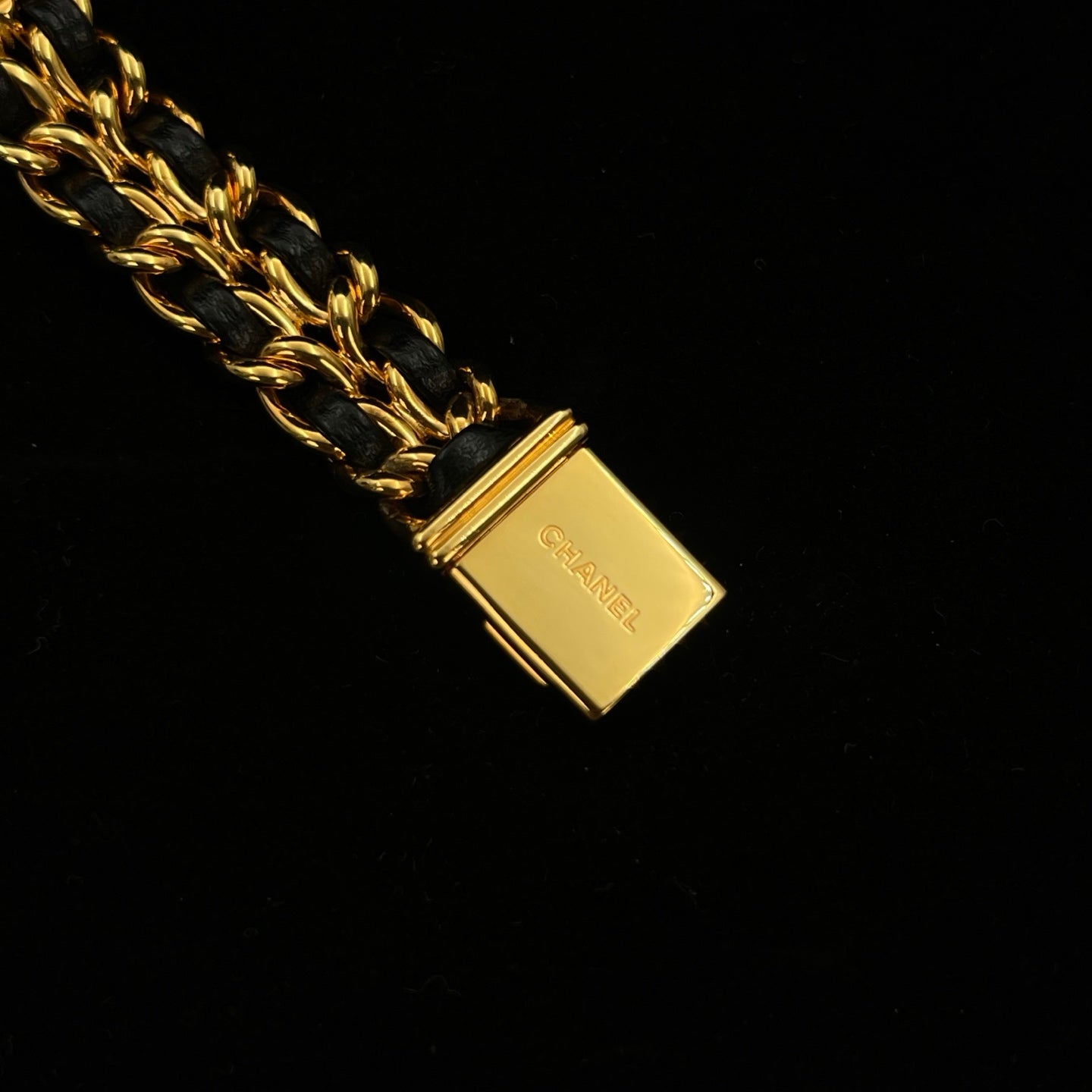 Chanel Premiere Black Dial Gold Chain Watch S Size [Used]