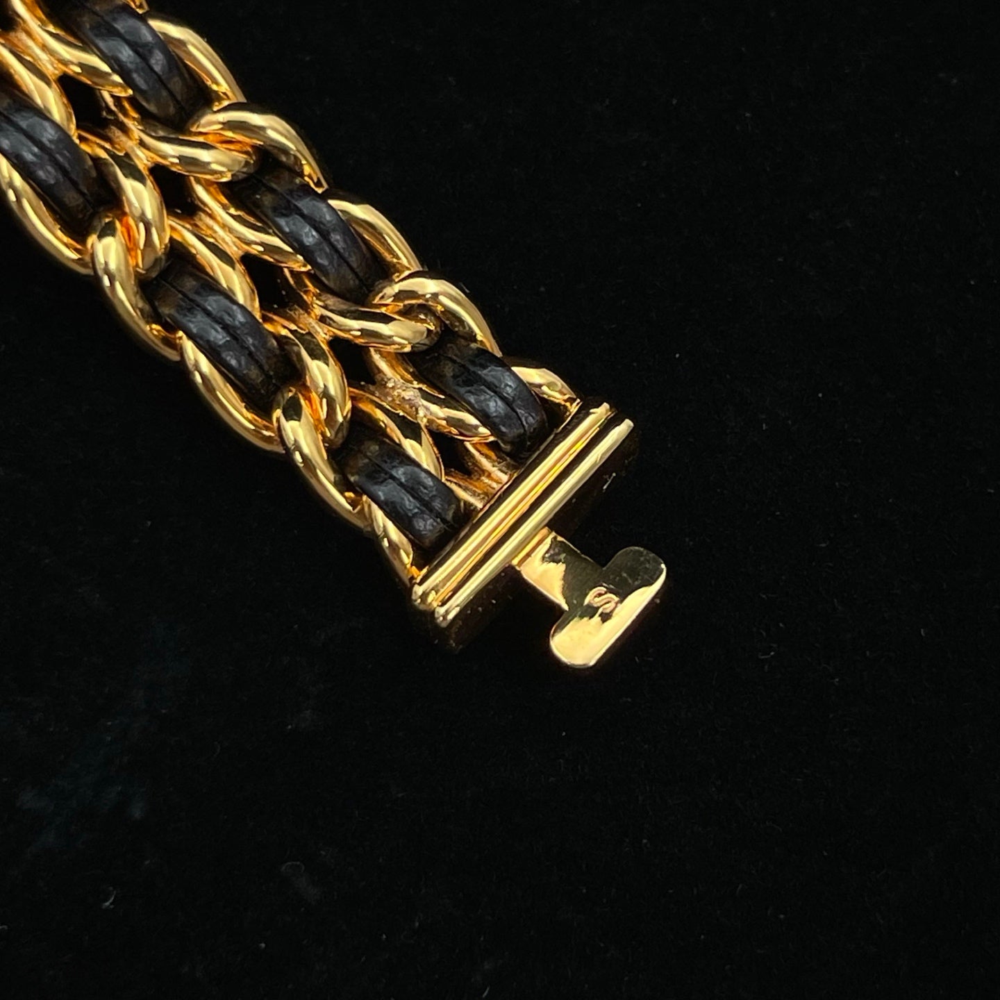 Chanel Premiere Black Dial Gold Chain Watch S Size [Used]