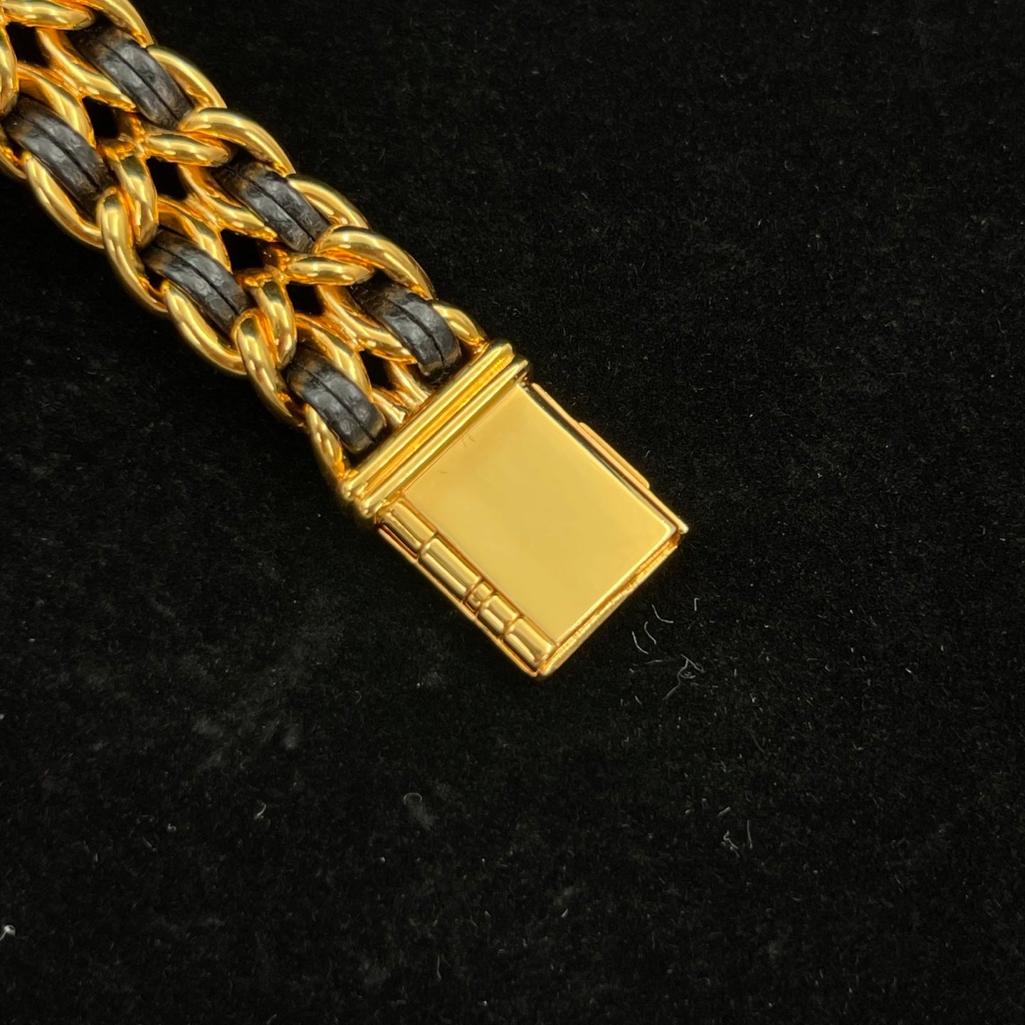 Chanel Premiere Black Dial Gold Chain Watch S Size [Used]