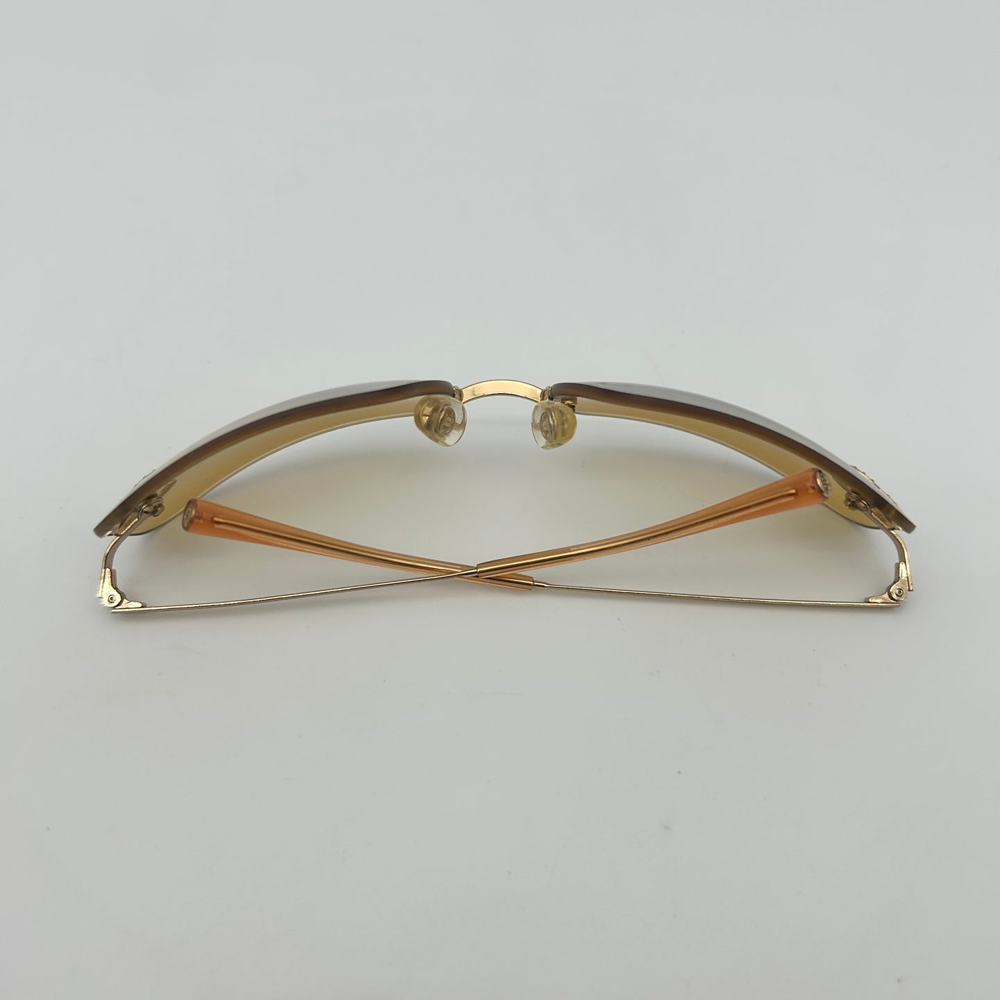 Chanel Rimless Crystal Sunglasses Brown [Used]