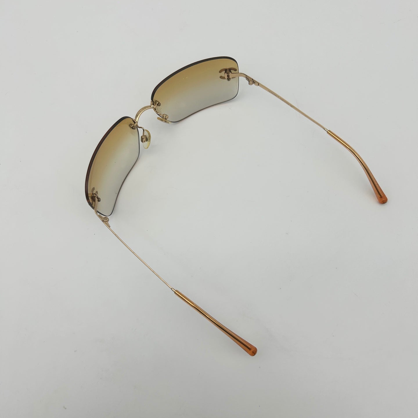 Chanel Rimless Crystal Sunglasses Brown [Used]