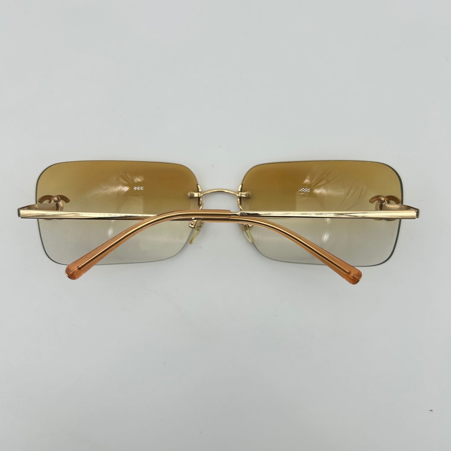 Chanel Rimless Crystal Sunglasses Brown [Used]
