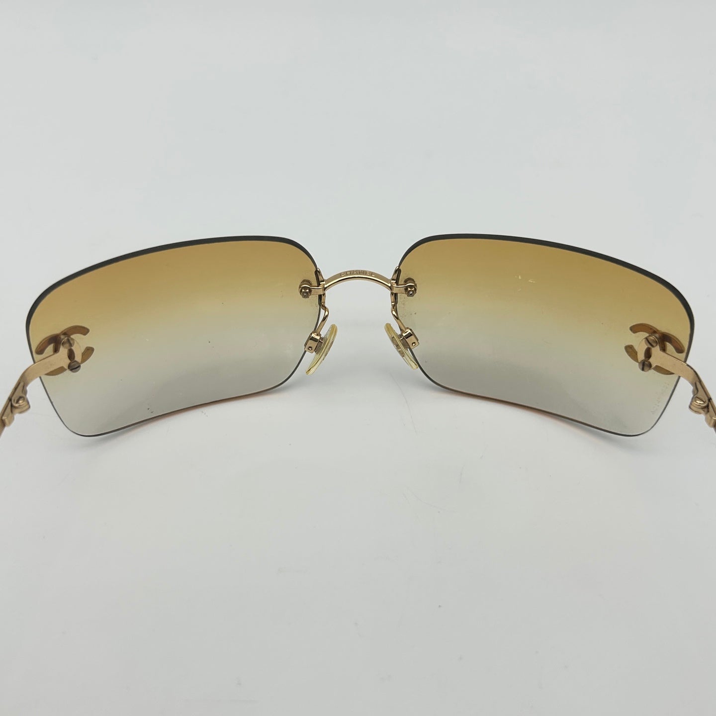 Chanel Rimless Crystal Sunglasses Brown [Used]
