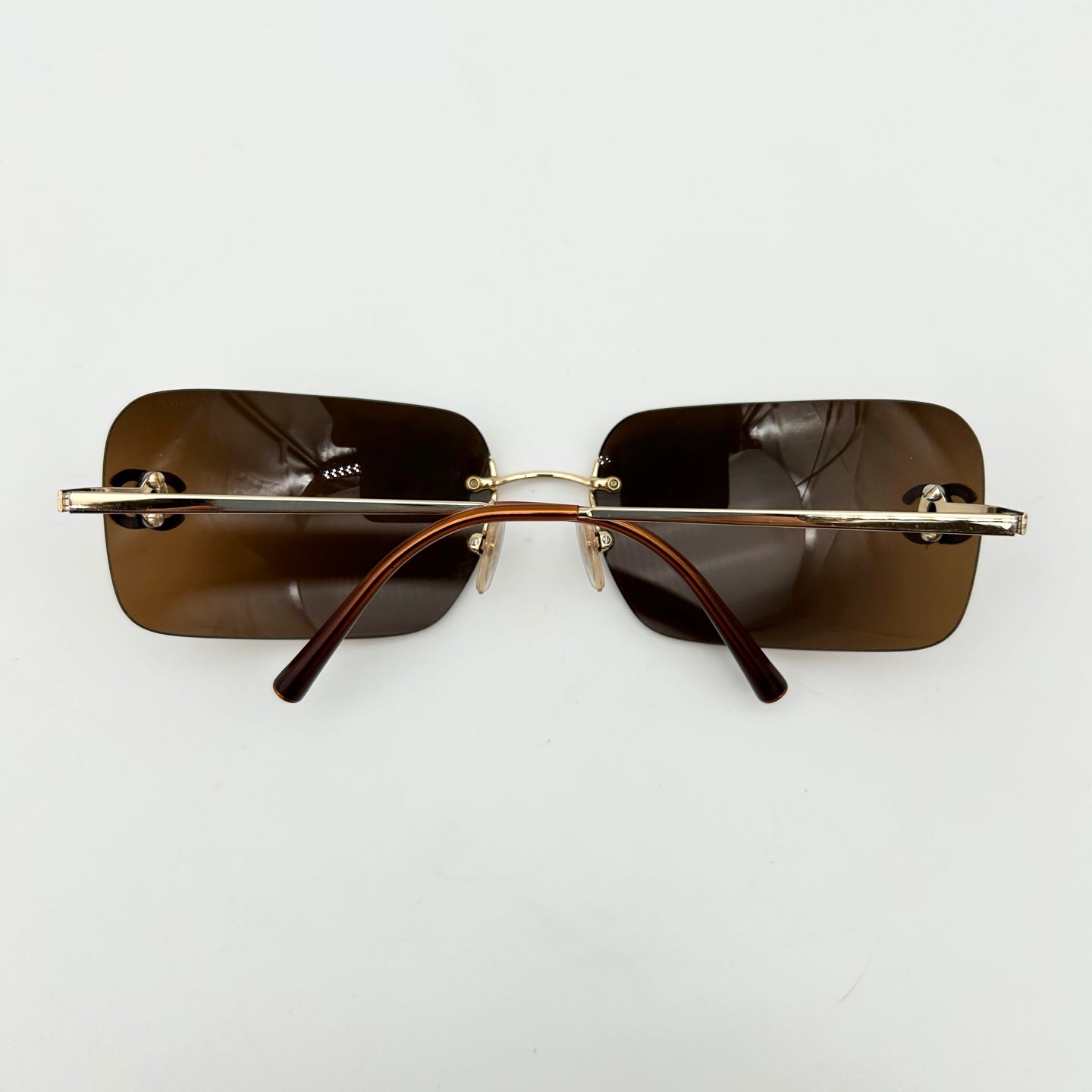 Chanel Rimless Crystal Sunglasses Brown [Used]