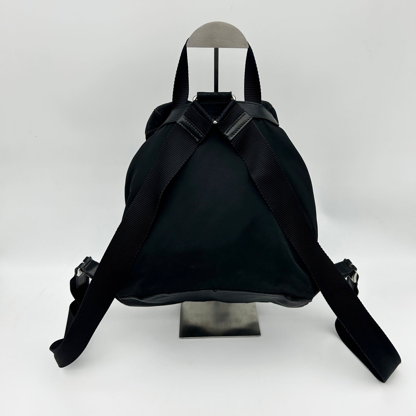 Prada Black Nylon Backpack Small Silver Hardware [Used]