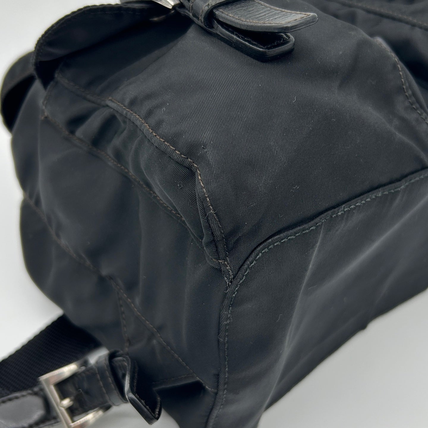 Prada Black Nylon Backpack Small Silver Hardware [Used]