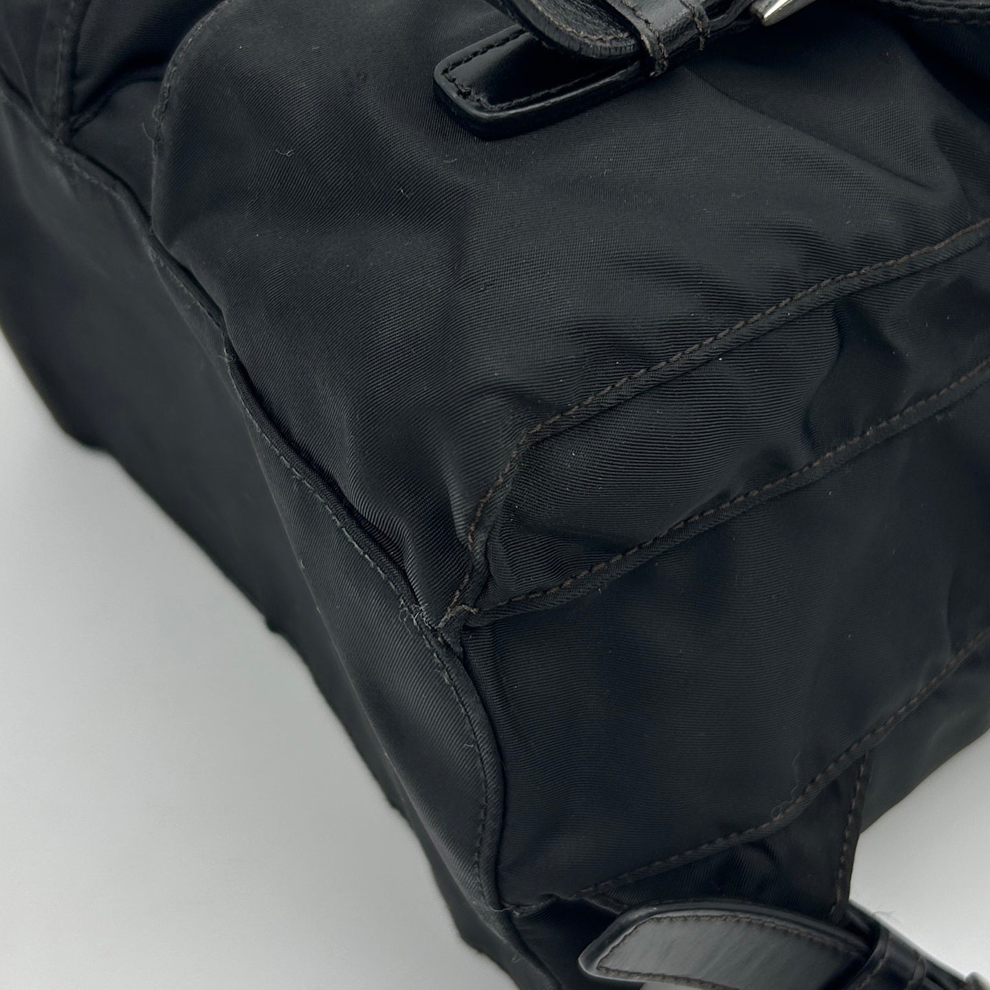 Prada Black Nylon Backpack Small Silver Hardware [Used]