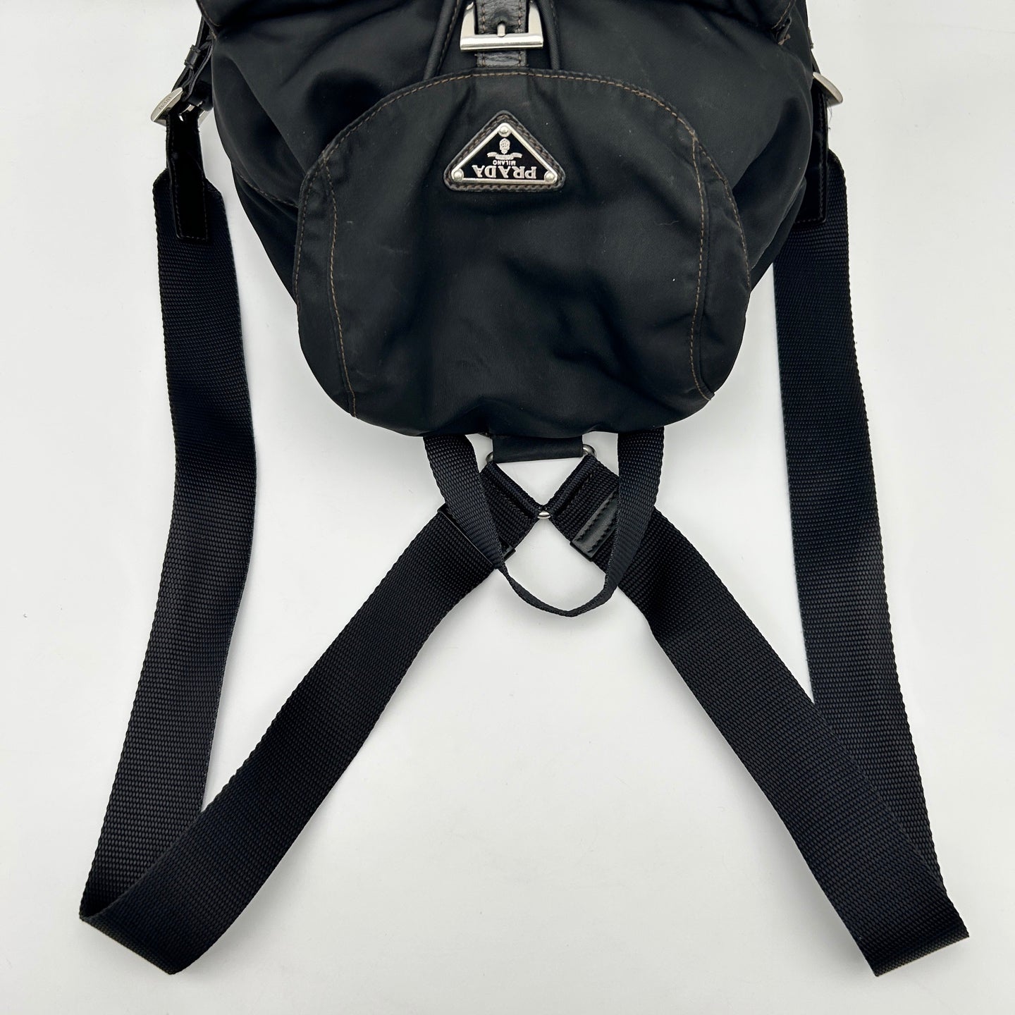 Prada Black Nylon Backpack Small Silver Hardware [Used]