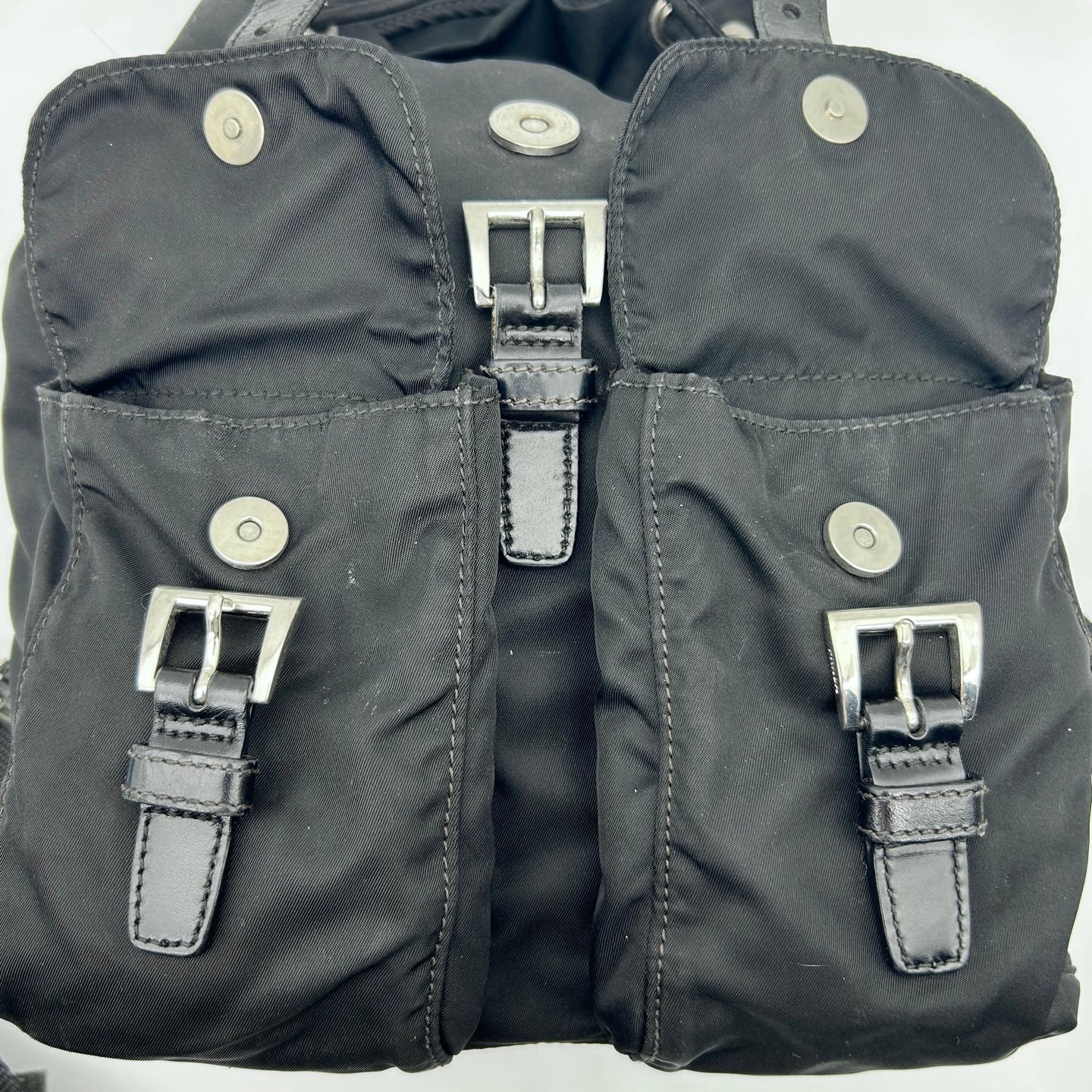 Prada Black Nylon Backpack Small Silver Hardware [Used]