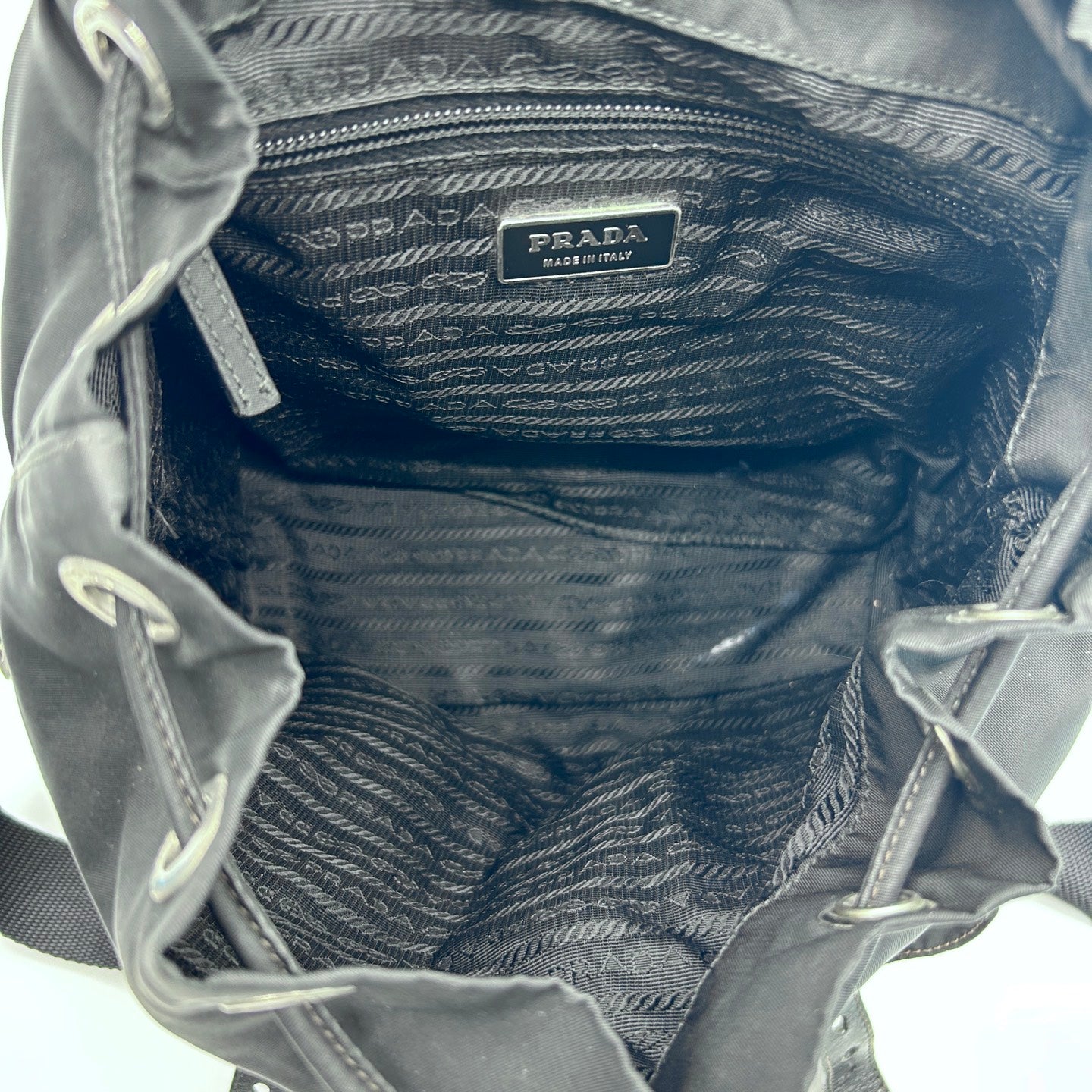 Prada Black Nylon Backpack Small Silver Hardware [Used]