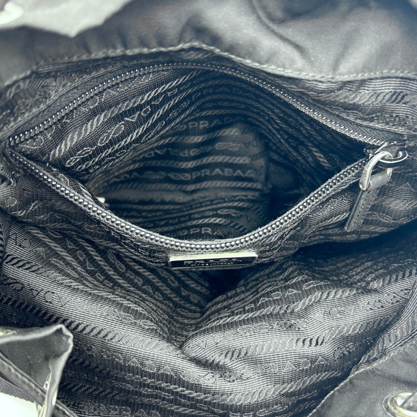 Prada Black Nylon Backpack Small Silver Hardware [Used]